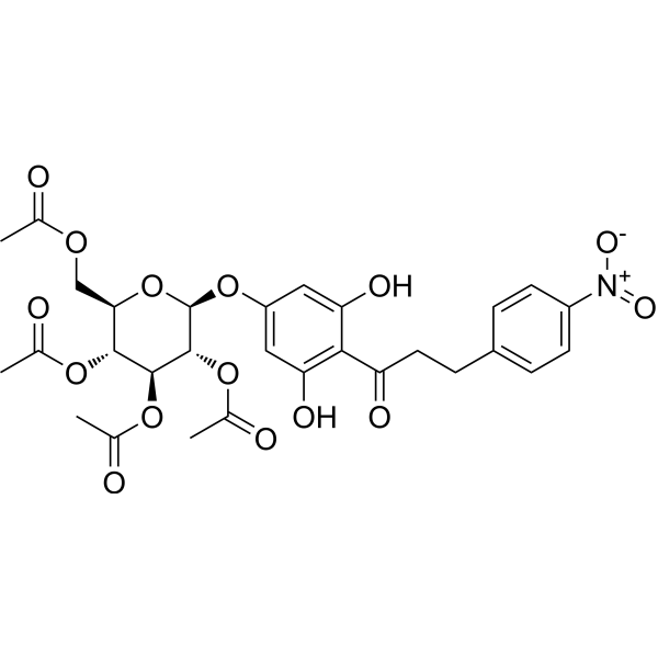 4′-O-(β-D-2″,3″,4″,6″-Tetraacetyl-glucopyranosyl)-4-nitrophloretin 82628-87-3